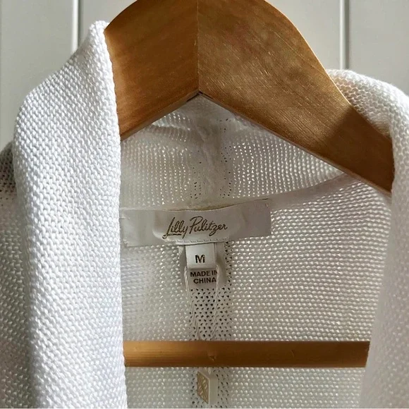 Lilly Pulitzer Tatum Cardigan White size Medium-NWT - Picture 5 of 7